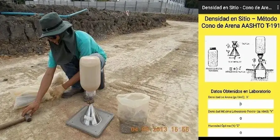 Densidad de campo con cono de arena en Santiago: control de compactación en terrazas fluviales